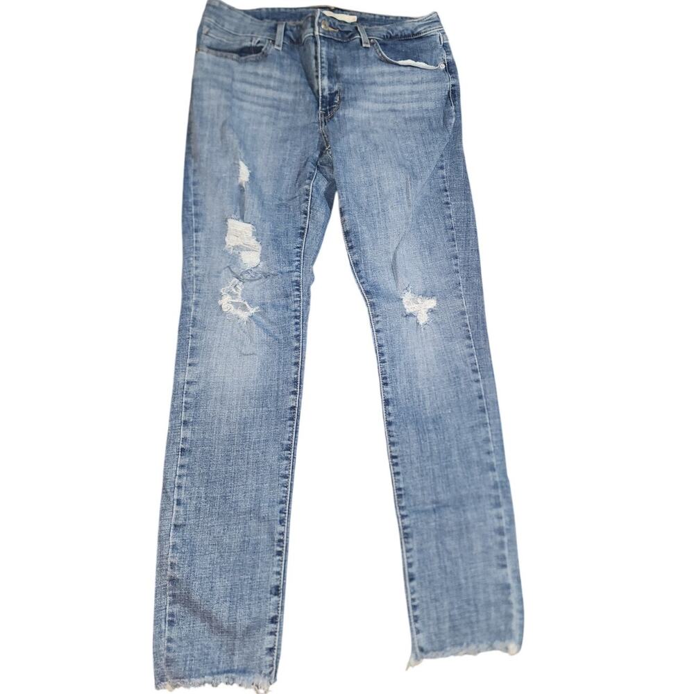 Levi's Skinny Distressed Raw Hem Denim Jeans 711 Size 31